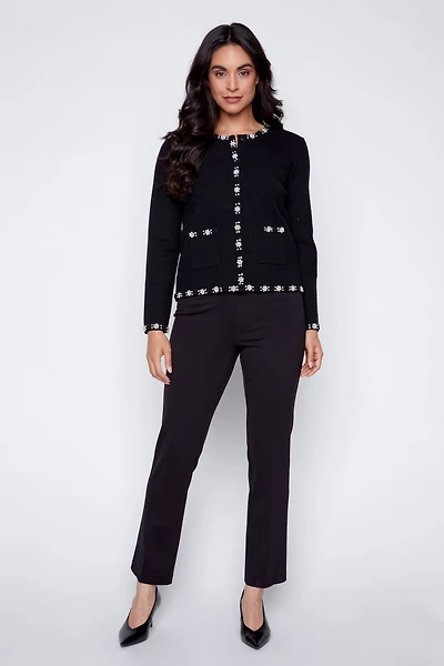 Pearl trim cardigan
