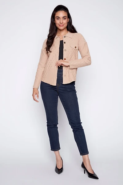 Embossed shacket