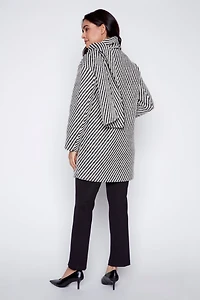 Textured coat with scarf