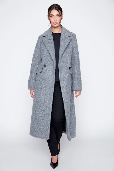 Le manteau bouclé double boutonnage