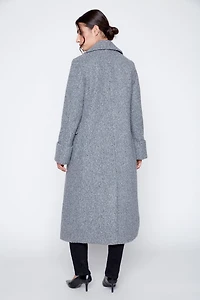 Le manteau bouclé double boutonnage