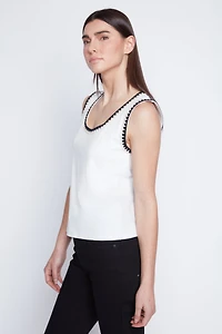 Crochet trim rib top
