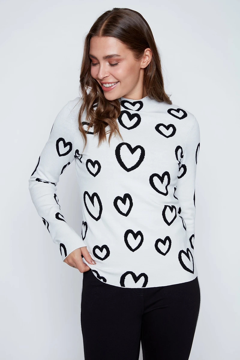 Reversible mock neck sweater