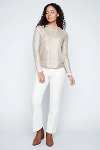 Metallic kangaroo sweater