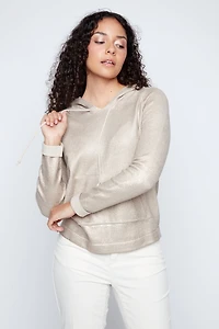 Metallic kangaroo sweater
