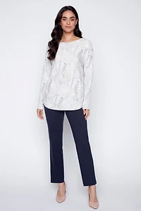 Le pull imprimé feuillage