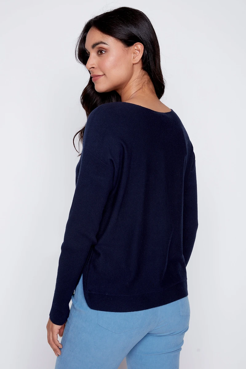 Side button sweater