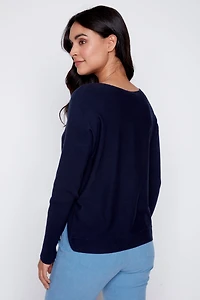 Side button sweater