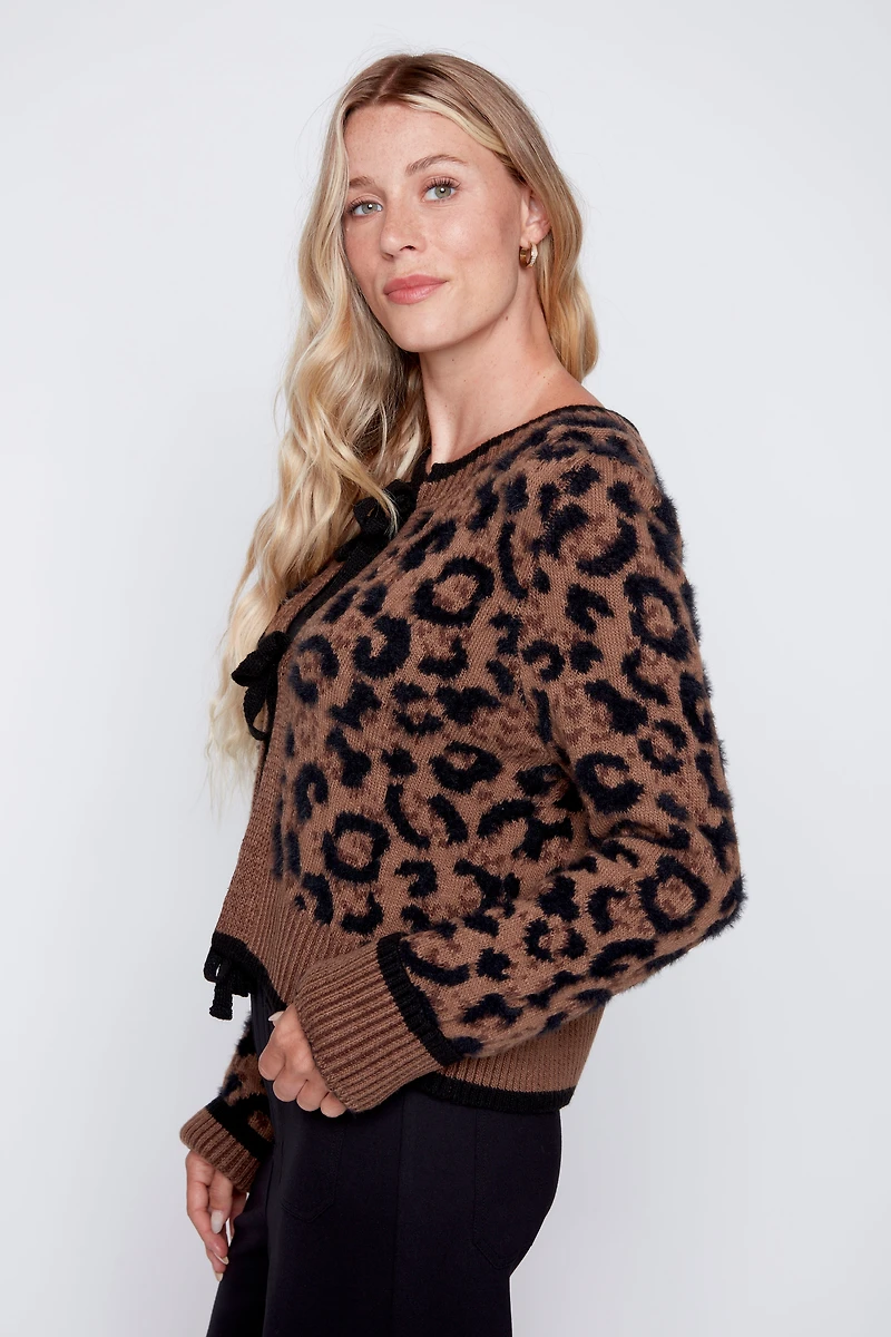 Le cardigan à imprimé animalier
