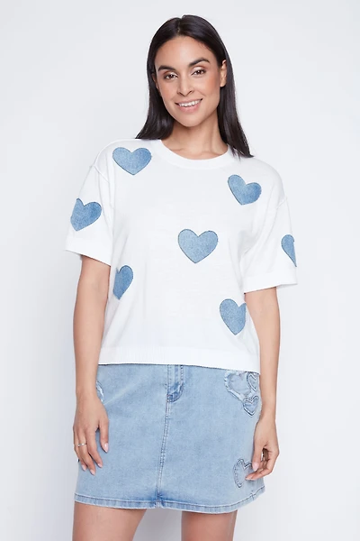 Heart design sweater