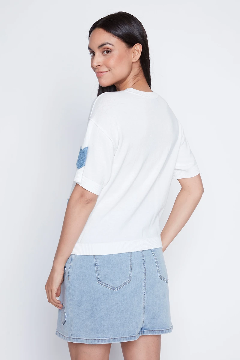 Heart design sweater