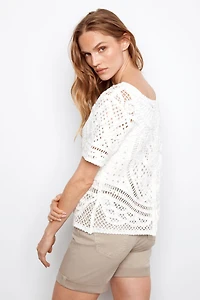 Button front crochet top