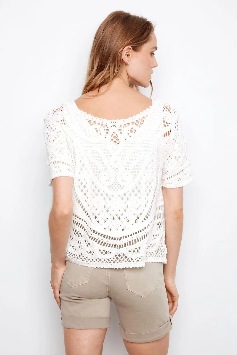 Button front crochet top