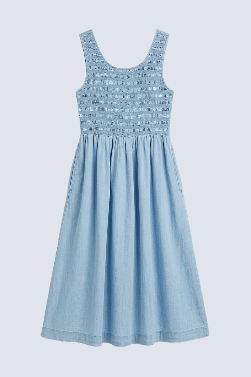 La robe smockée popeline