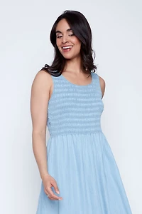 La robe smockée popeline