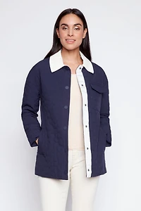 Floral embroidery quilted jacket