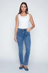 Slim leg hem detail jean