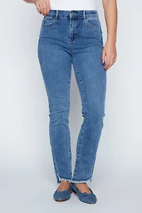 Slim leg hem detail jean