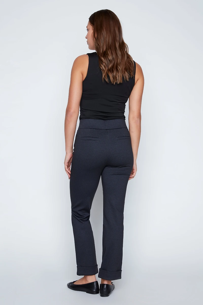 Printed pdr rolled cuff pant