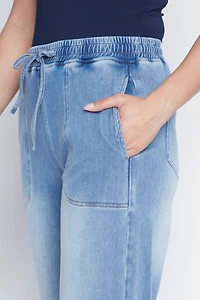 Wide leg denim jogger