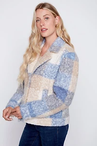 Plaid boucle short jacket