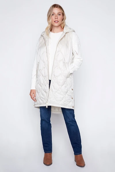 Quilted vest with hood