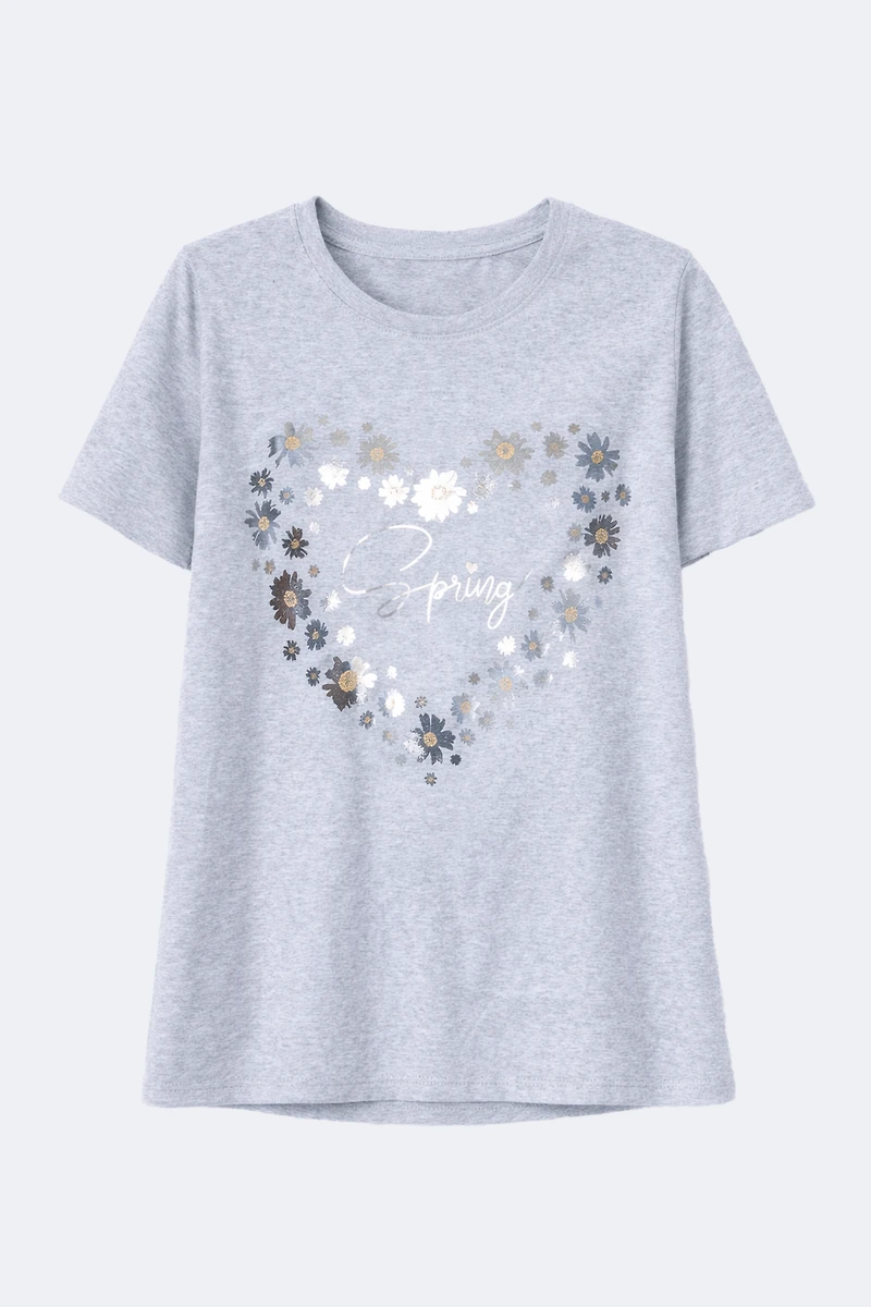 Spring floral heart t-shirt