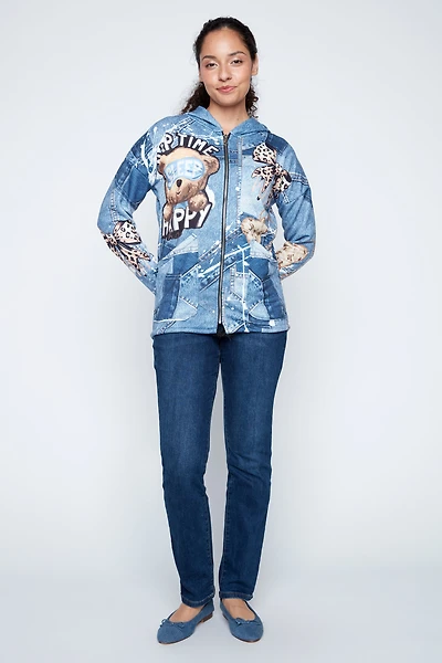 Teddy bear graphic jacket