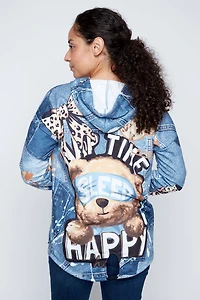 Teddy bear graphic jacket
