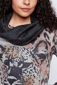 Bold animal print tunic with scarf