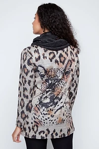 Bold animal print tunic with scarf