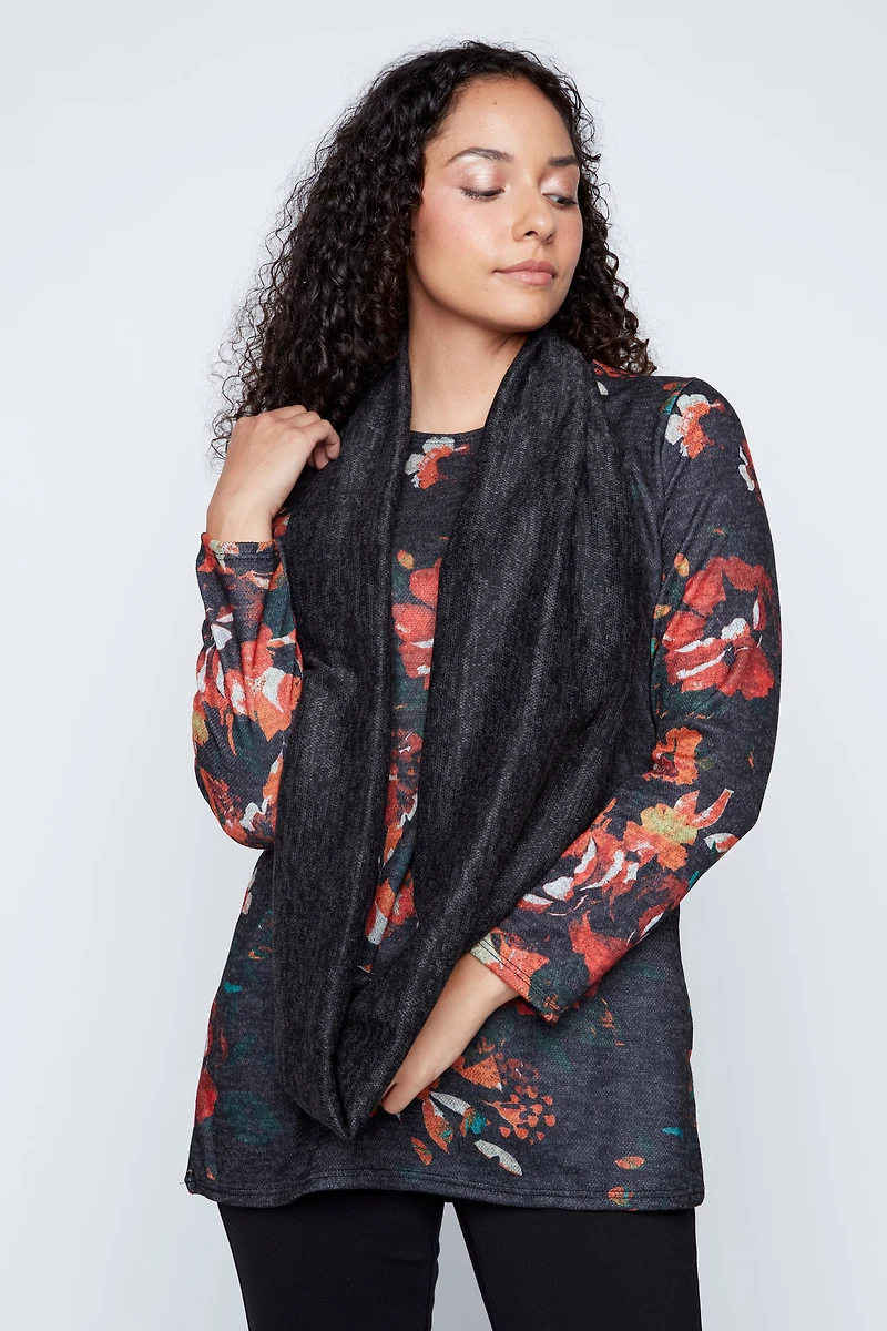 Floral print tunic with scarf