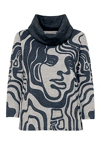 Medusa print tunic with scarf
