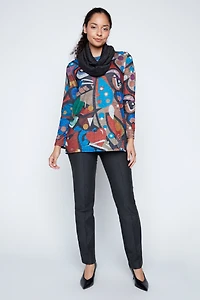 Faces color print tunic with scarf
