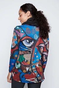 Faces color print tunic with scarf