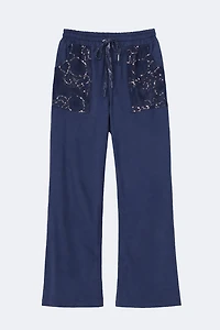 Palazzo pant with crochet pockets