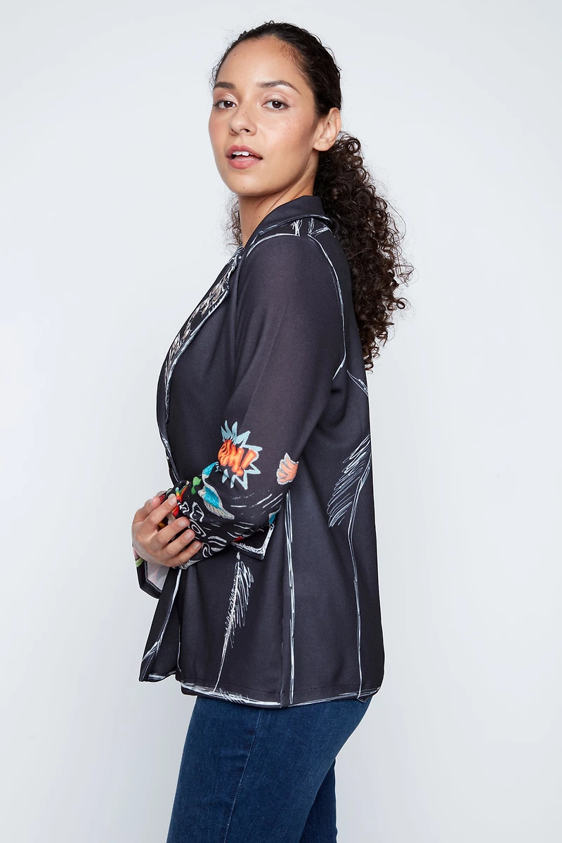 Graphic edge blazer