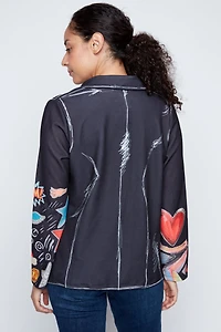 Graphic edge blazer