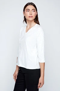 Animal embossed velvet top