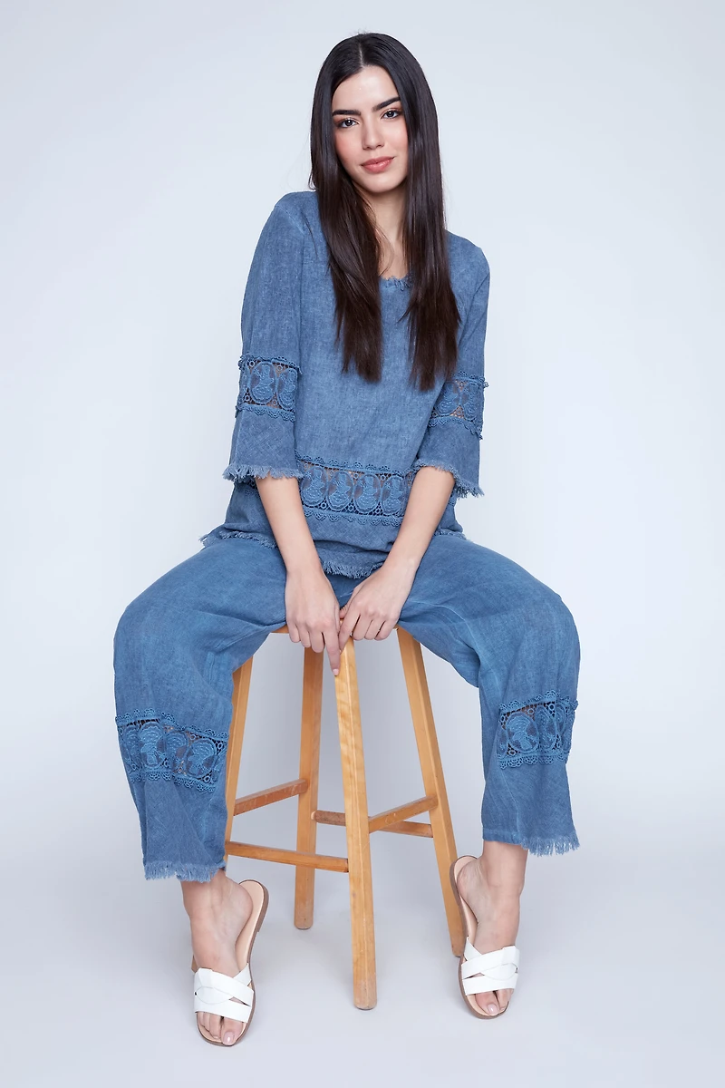 Lace and fringe trim tunic