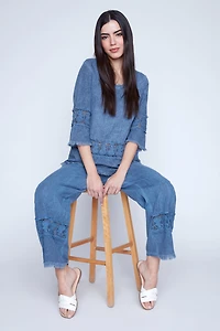 Lace and fringe trim tunic