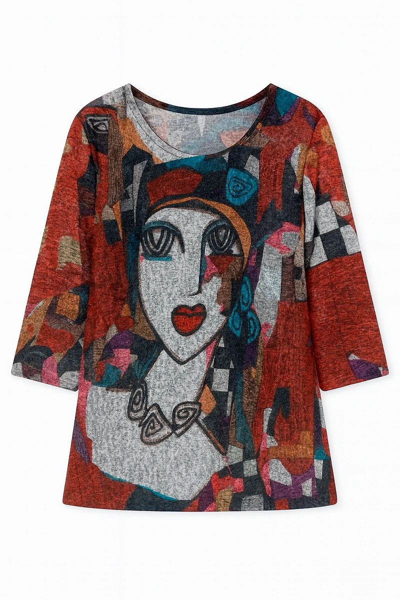 Abstract Picasso knit top
