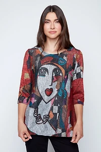 Abstract Picasso knit top