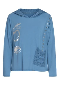 Crochet accent hoodie