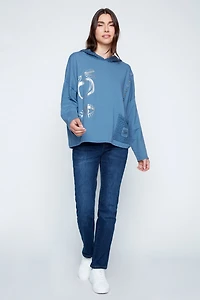 Crochet accent hoodie