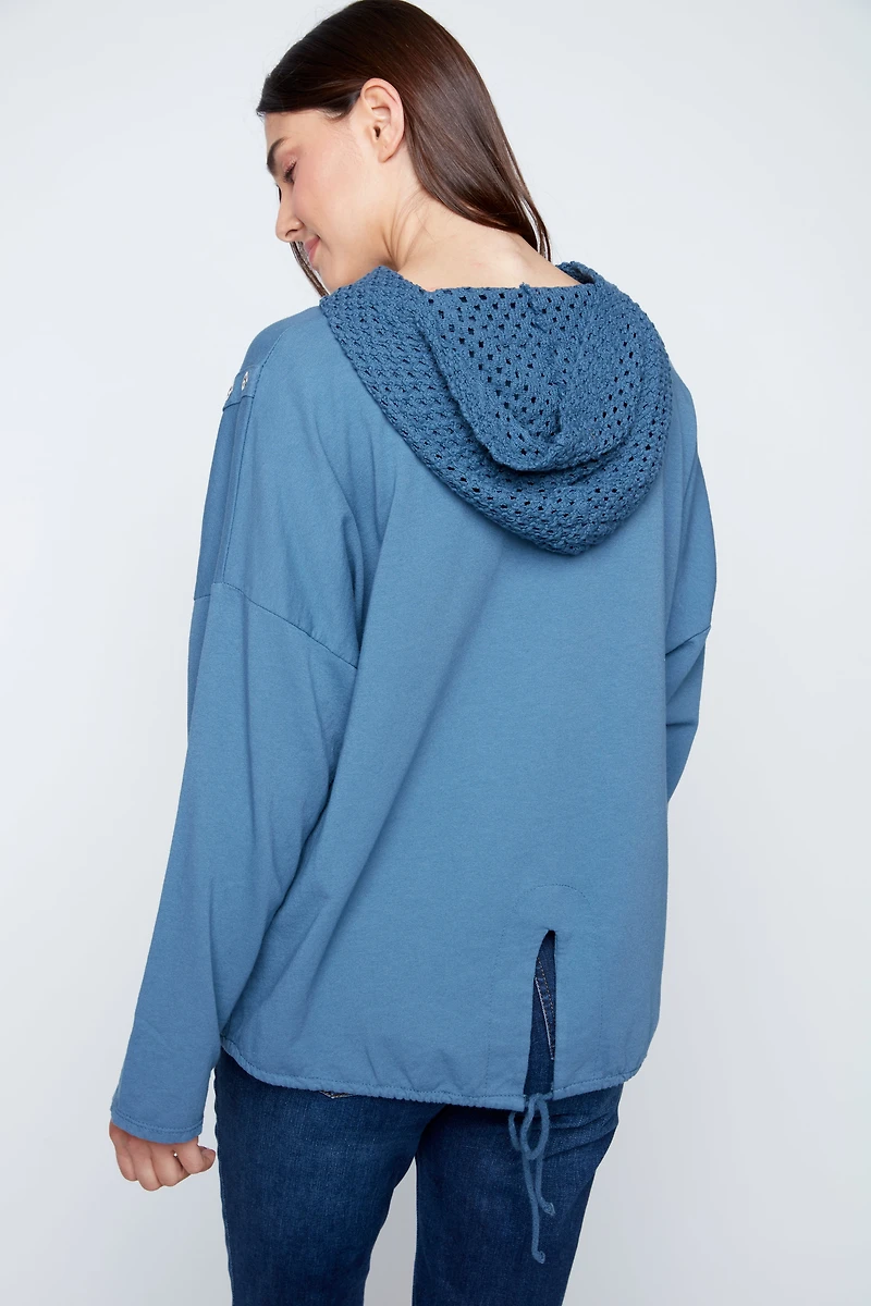 Crochet accent hoodie