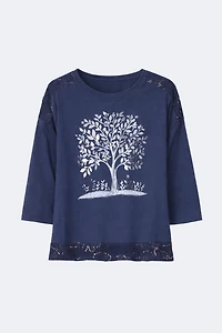 Sequin detail cotton top