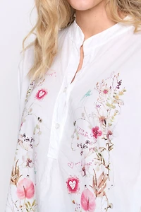 Floral print cotton blouse