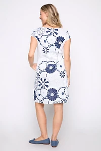 Floral print cotton blend dress
