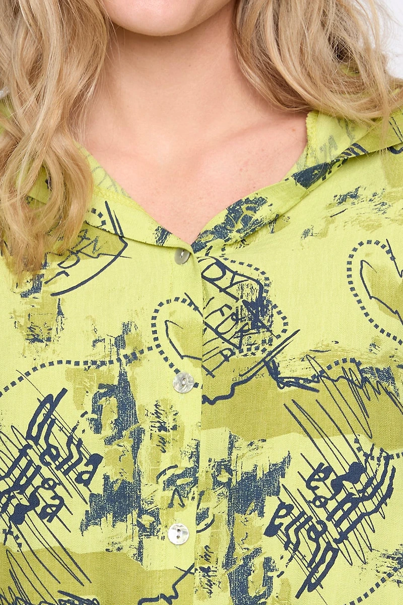 La blouse à capuche imprimé graffiti